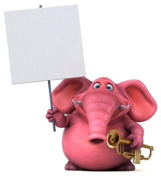 Pink elephant - 3D Illustration