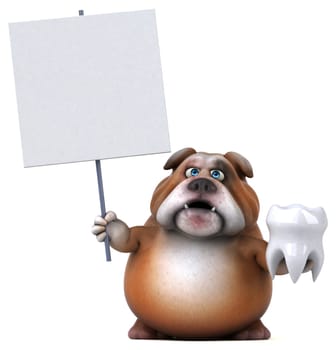 Fun bulldog - 3D Illustration