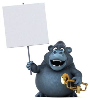 Fun gorilla - 3D Illustration