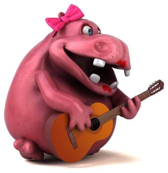 Pink Hippo - 3D Illustration