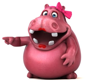 Pink Hippo - 3D Illustration