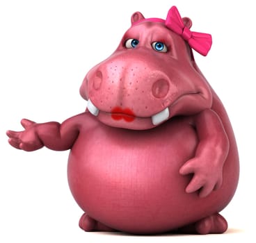 Pink Hippo - 3D Illustration