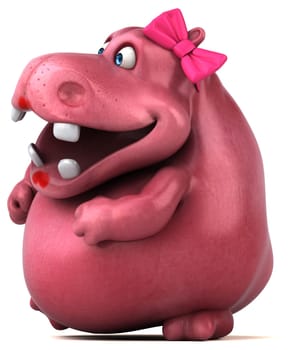 Pink Hippo - 3D Illustration
