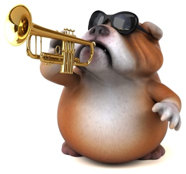 Fun bulldog - 3D Illustration
