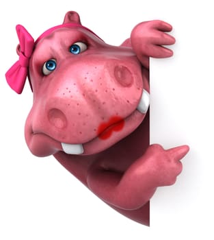 Pink Hippo - 3D Illustration
