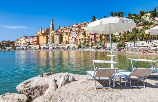 Menton, France - circa August 2021: view of the French Riviera, named the Coast Azur, located in the South of France.