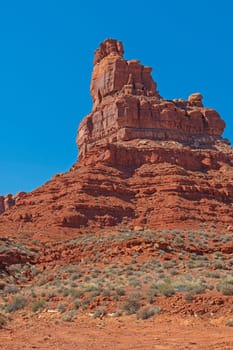 Dramatic Butte Rising Out of the Desert in the Valley of the Gods in Utah