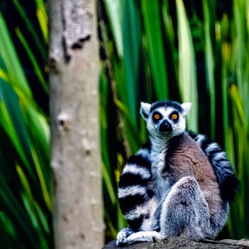 Ring-tailed lemur (Lemur catta) is a large strepsirrhine primate known as maky, maki or hira - Tsimanampetsotsa Nature Reserve, Madagascar