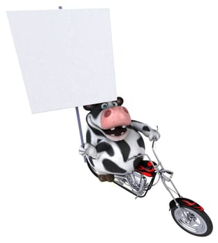Fun cow - 3D Illustration