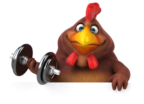 Fun chicken - 3D Illustration