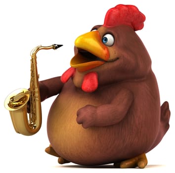 Fun chicken - 3D Illustration