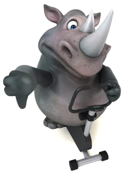 Fun rhino - 3D Illustration