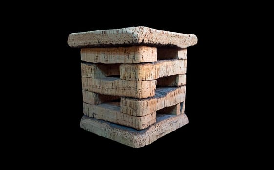Senton or stump stool made of cork. Rustic home design from Extremadura, Spain