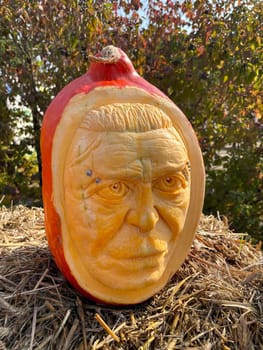Pumpkin face carving 2