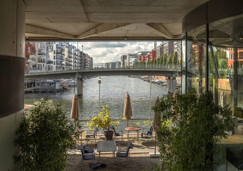 Residential and commercial buildings in the Westhabor area, Frankfurt, Germany