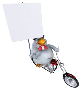 Fun chicken - 3D Illustration