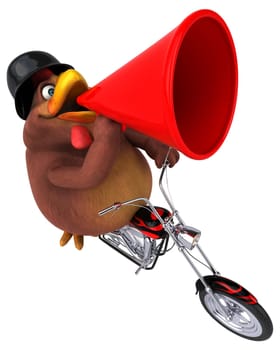 Fun chicken - 3D Illustration
