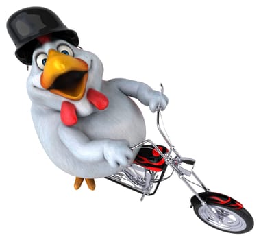 Fun chicken - 3D Illustration