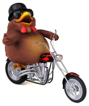 Fun chicken - 3D Illustration