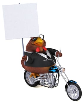 Fun chicken - 3D Illustration