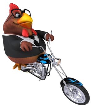 Fun chicken - 3D Illustration