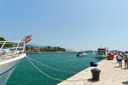 in the harbor of the town of Rab on the island of the same name on the Adriatic Sea in Croatia