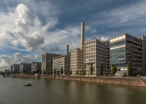 Office and commercial buildings in the Westhabor district, Frankfurt, Germany