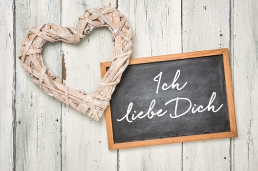 Chalkboard with braided heart - I love you