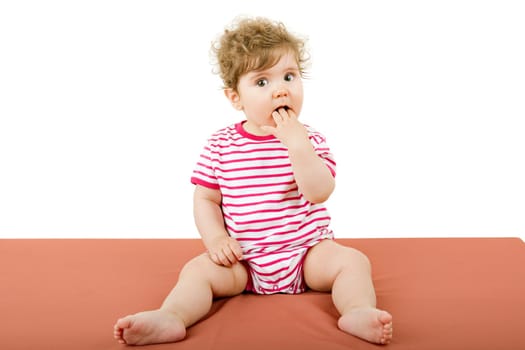 young baby portrait, isolated on white