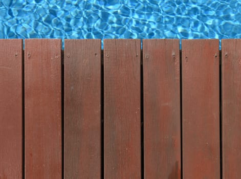 A close up shot of timber decking