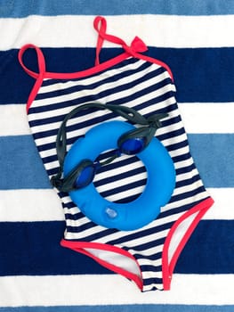 A close up shot of pool side items