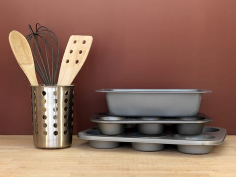 A close up shot of baking equipment