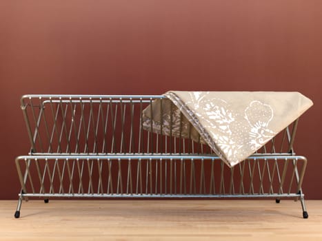 A close up shot of a dish rack