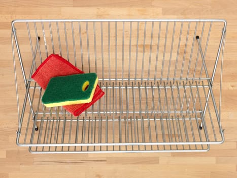 A close up shot of a dish rack