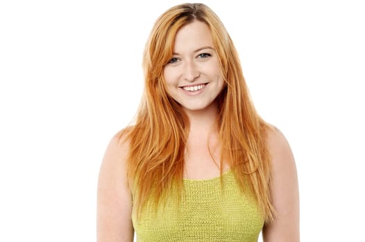 Happy woman posing with warm smile