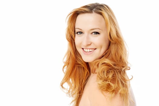 Charming beautiful woman with golden hair