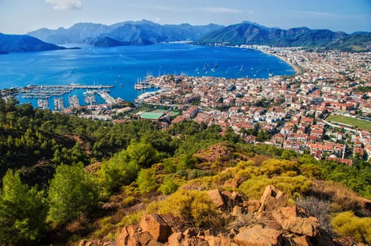 View of Marmaris harbor on Turkish Riviera.
