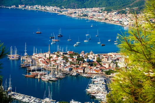 View of Marmaris harbor on Turkish Riviera.