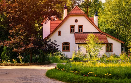 Beautiful old house in countryside. Russia in summer.