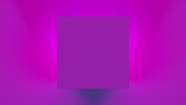 Geometric square with 3d render of light shadows. Minimalistic background with shimmering block of modern interior. Simple mosaic element and trendy digital decoration