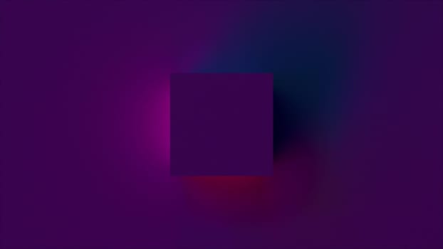 Geometric square with 3d render of light shadows. Minimalistic background with shimmering block of modern interior. Simple mosaic element and trendy digital decoration