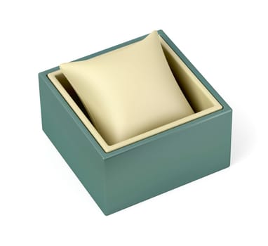 Empty box for watch or jewelry, isolated on white background