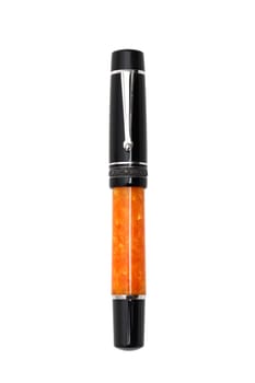 beautiful details of a fountain pen isolated on white background