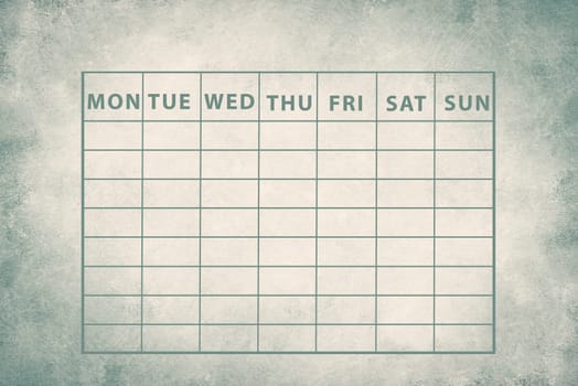 Schedule of the week on a textured light colored background, curriculumn school