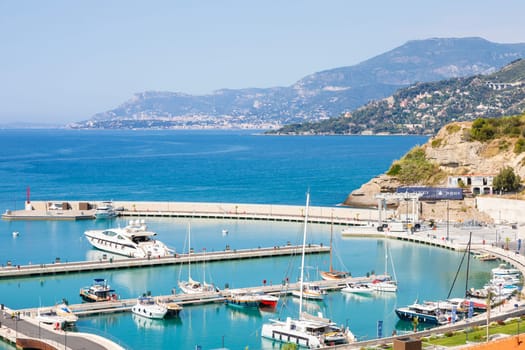 Ventimiglia, Italy - Circa August 2021: Cala del Forte is an exquisite, brand new, state-of-the-art marina located in Ventimiglia, Italy, only 15 minutes from the Principality of Monaco