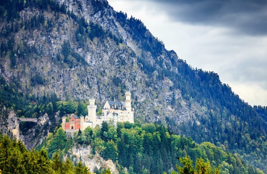 View of the Neuschwanstein Castle in Bavaria
