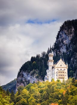 View of the Neuschwanstein Castle in Bavaria