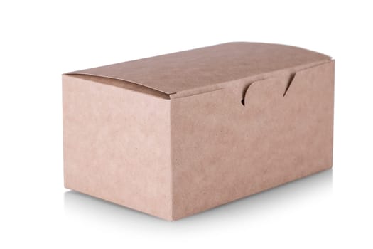 The brown  box on white background with clipping path