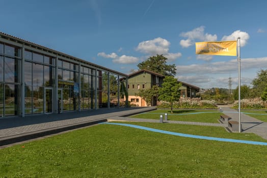 Visitor center of the regional park Rhein Main Portal Weilbacher gravel pits