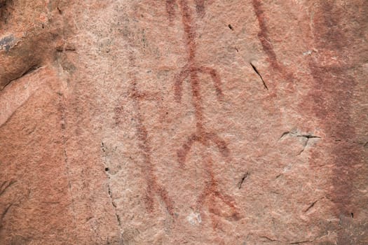 Prehistorical paintings at San Blas rock shelter, Sierra de San Pedro. Alburquerque, Badajoz, Extremadura, Spain